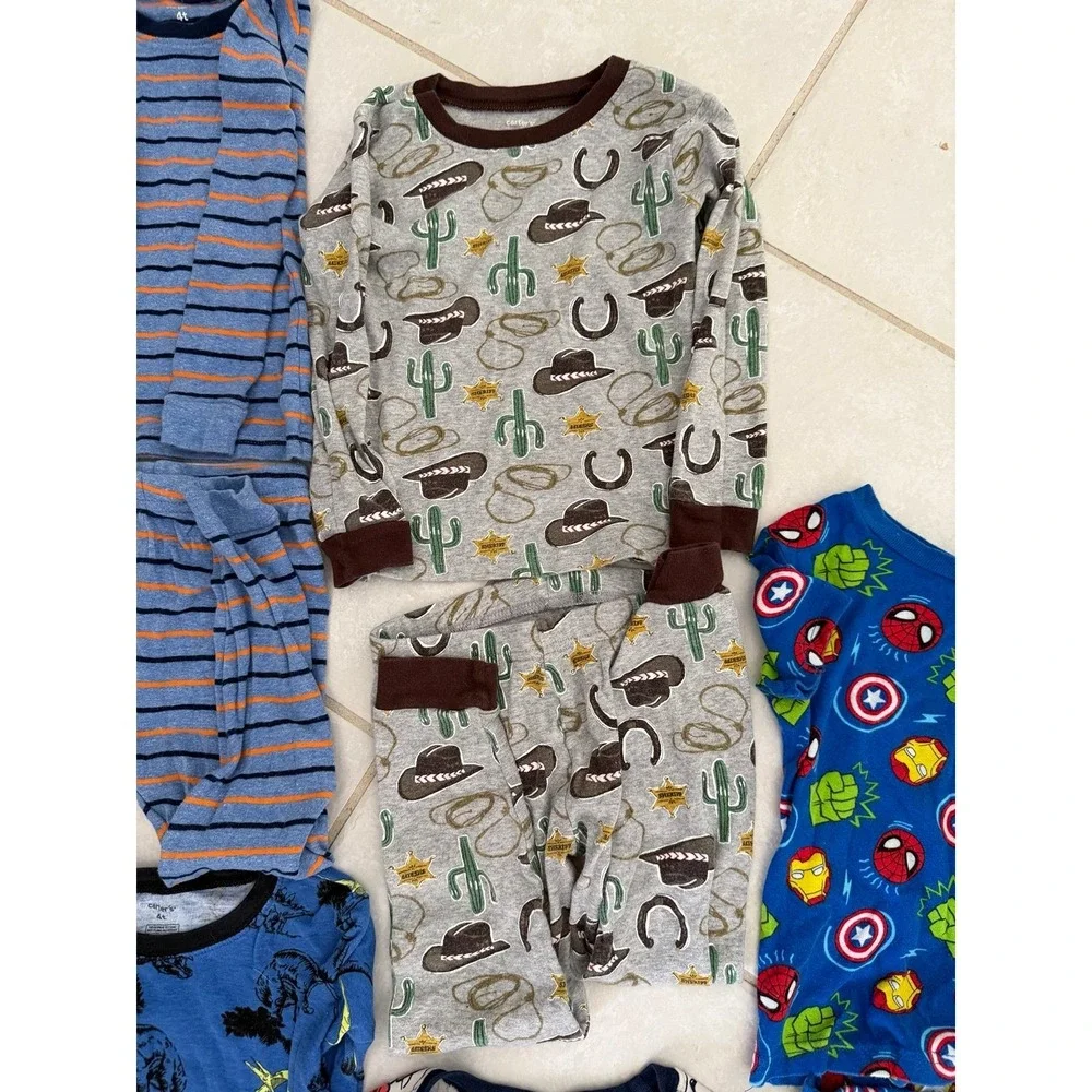 4T Marvel Avengers LS Set & 4 sets Carter Boys Long/Short Sleeve Bottoms Pajamas